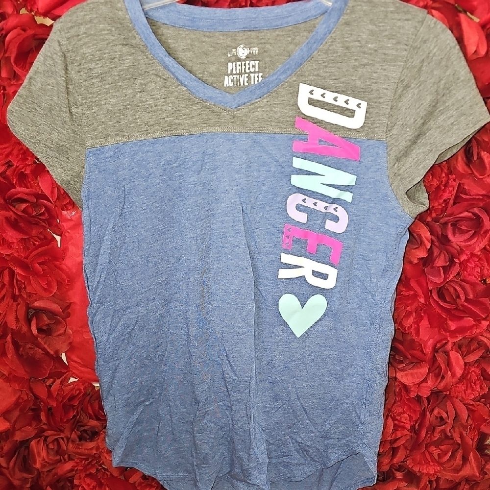 SO Girls Dancer Blue and Gray TShirt Size 12